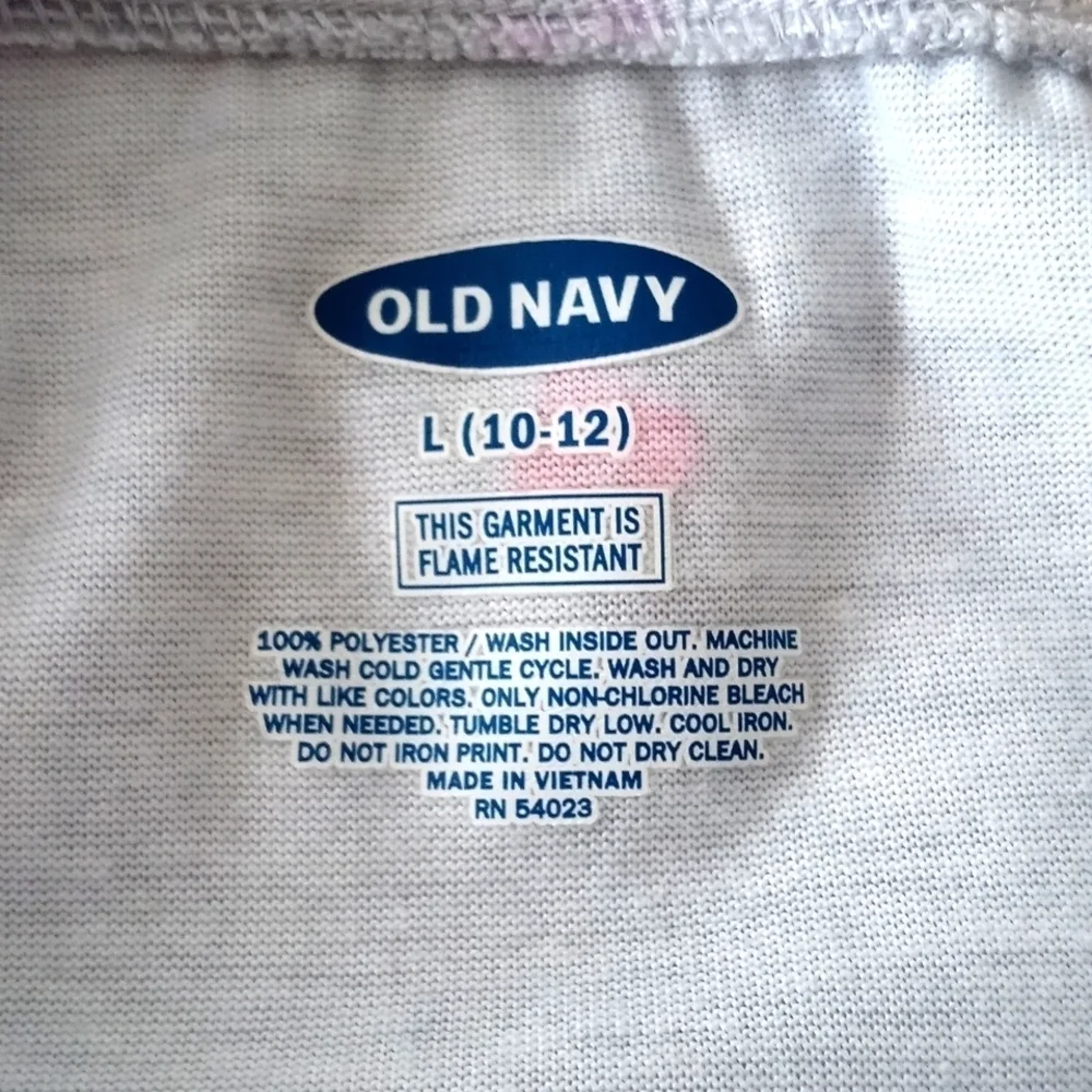 Old Navy Short-Sleeve Twist-Hem Pajama Top for Girls Size L 10/12